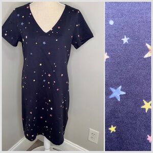 Joules NEW Riviera navy blue star print short sleeve tee shirt dress size 10